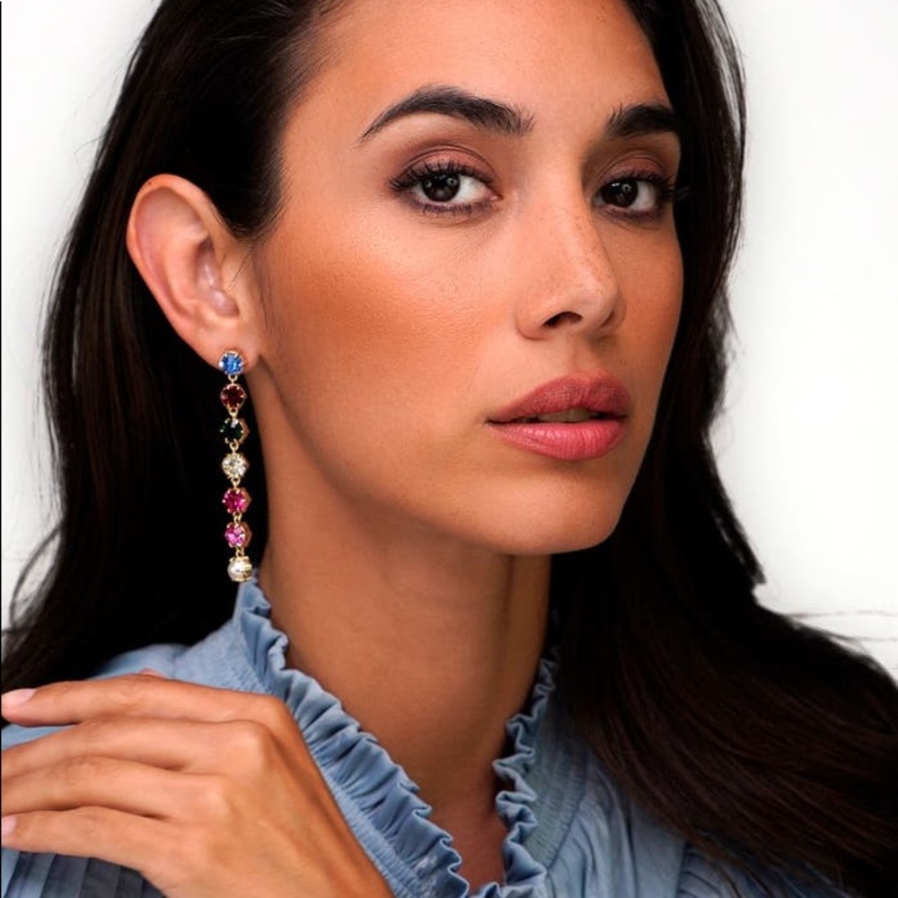 Stella & Ruby domino linear drop earrings